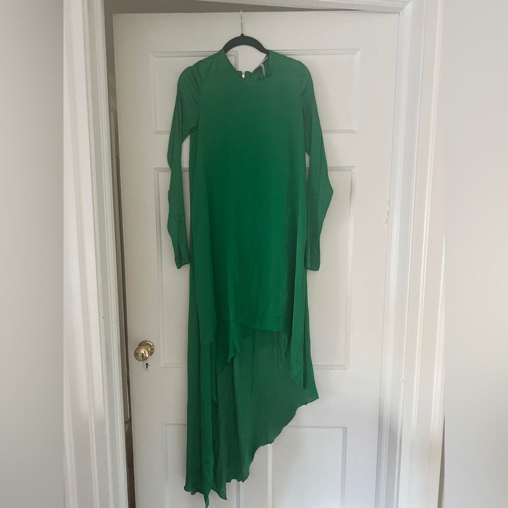 BCBG Silk Green Asymmetrical dress